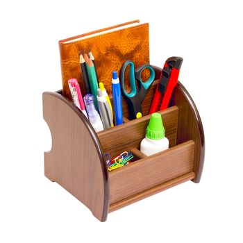 Office wooden stand for pens and pencils