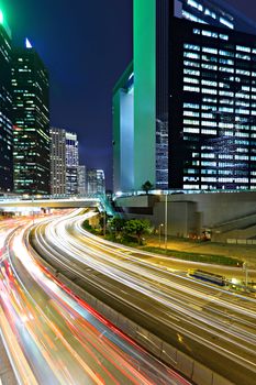 traffic in city at night
