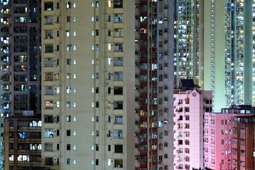 apartment building at night