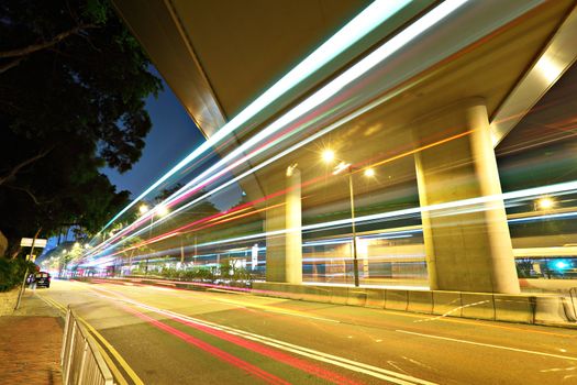 traffic in city at night