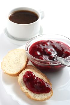 a cup of coffee with jam