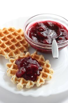 waffles with jam