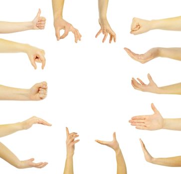 hands isolated on a white background