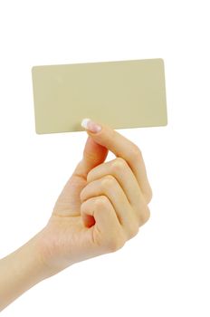 card blank in a hand