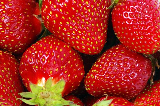 macro of a strawberry texture