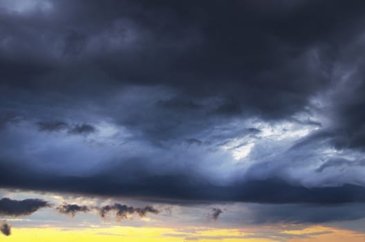 blue sky with clouds and sun