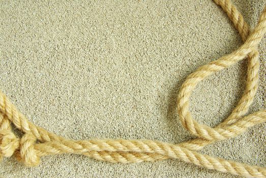  rope isolated on a sand