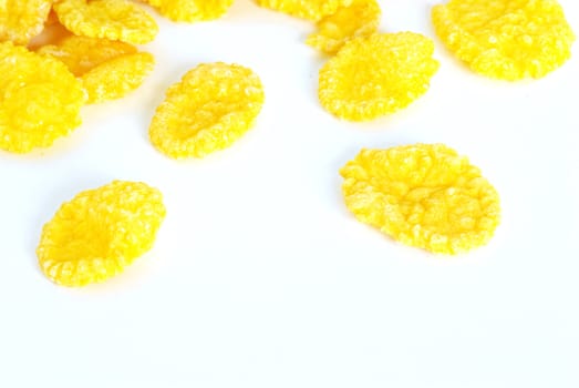 fresh corn flakes on white