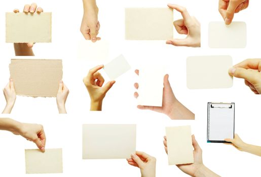 Man hand holding a blank business card