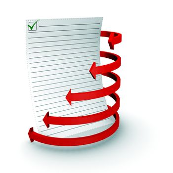 spiral schedule is isolated on the white background