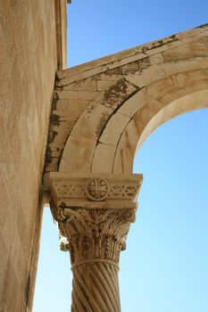Pillar on Basilica of the Transfiguration, Mount Tabor, Galilee, Israel