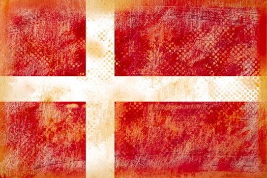 denmark flag grunge  on old vintage paper