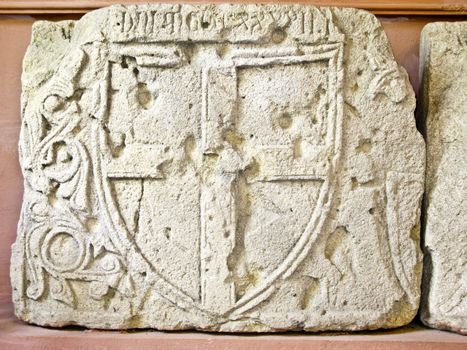 Coat of arms of Genoa, sandstone plate, Crimea