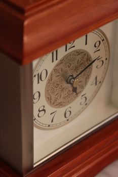 Antique luxury time clock close up.