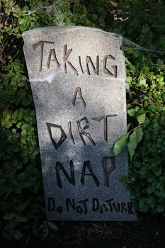 Tombstone 'Taking a dirt nap'