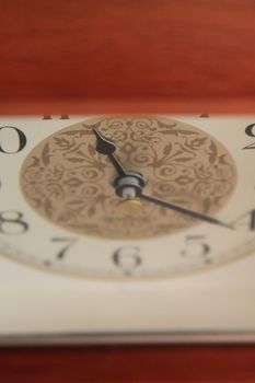 Antique luxury time clock close up.