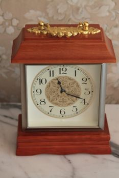 Antique luxury time clock close up.