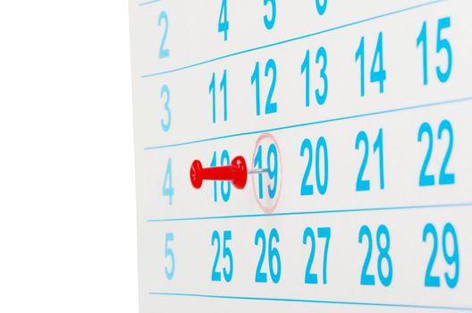 Red circle on a calendar concept for an important day