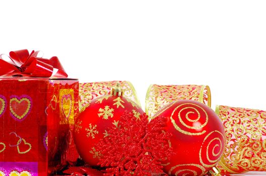 Christmas balls isolated on the white background