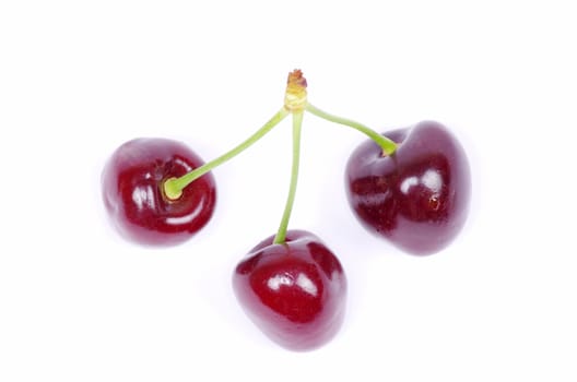  cherries against on white background