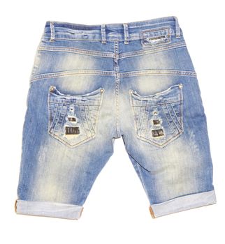 Blue jeans shorts isolated on the white background