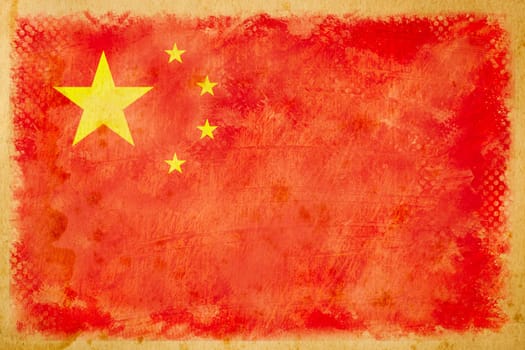 China flag grunge  on old vintage paper