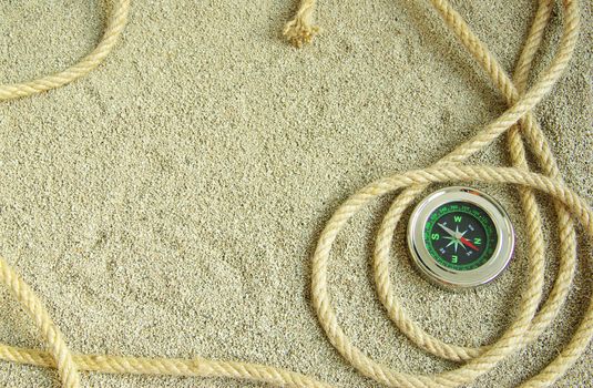  rope isolated on a sand