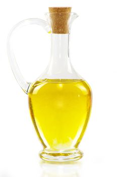 Olive oil bottle isolated on white