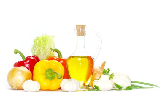 food ingredients isolated on white background