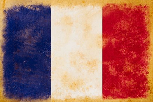 France flag grunge  on old vintage paper