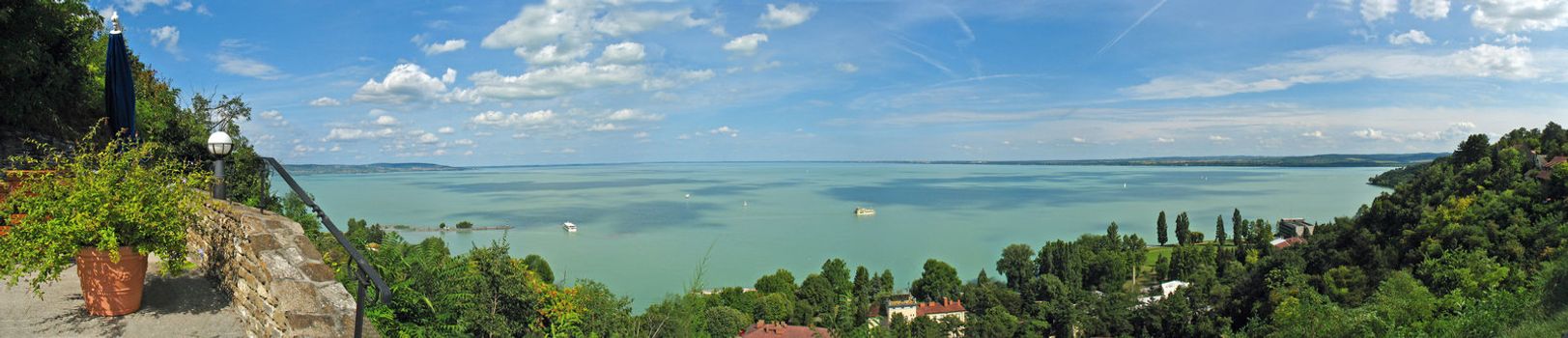 Panoramic view of Lake Balaton from Tihany, Hungary