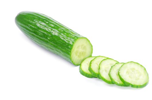 cucumbers on the white background