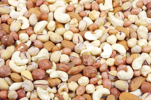 mixed nuts on a background