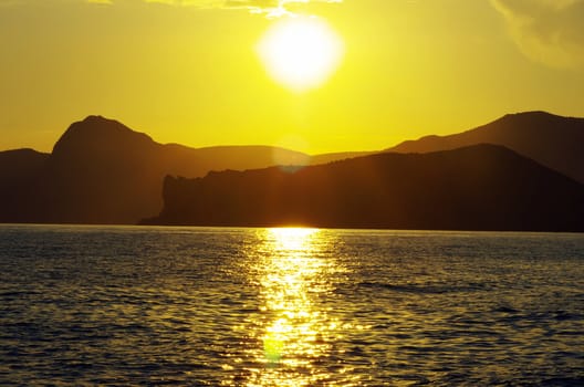 Fantastic sunset over the sea  