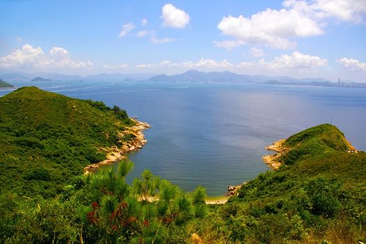 Hong Kong landscape from mountains