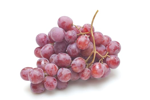 Red grapes isolated on white background