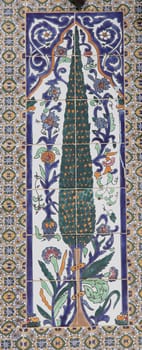 Panel with floral and architectural motifs