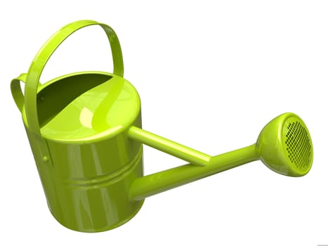 Garden watering can painted isolated on a white background