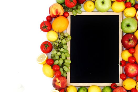 desk in big fruit pile