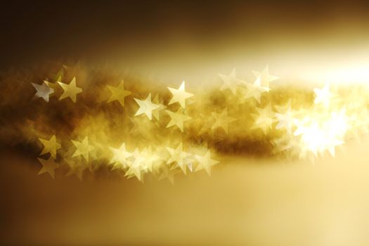  golden star bokeh background close up