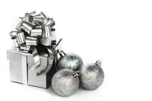 silver gift isolated on white