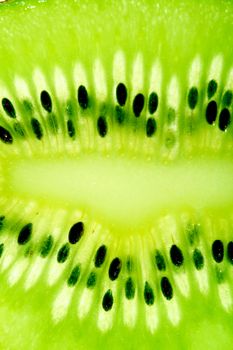 green kiwi slice macro close up