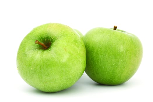 green apples pile isolated on white