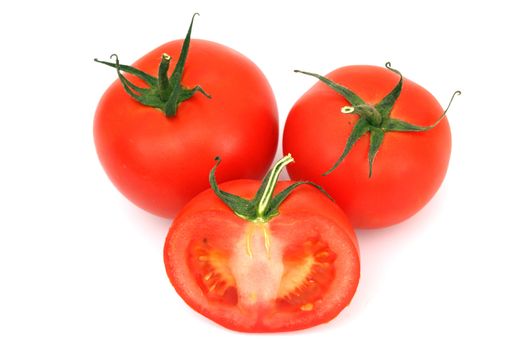 tomato pile slice isolated on white