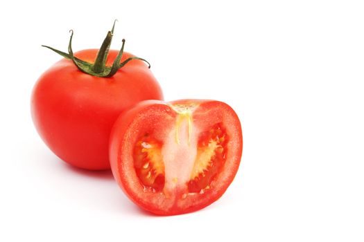 tomato pile slice isolated on white