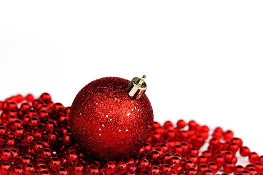 red christmas ball isolated on white background