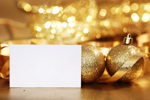 golden christmas background gifts ball