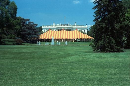 White House with a tent