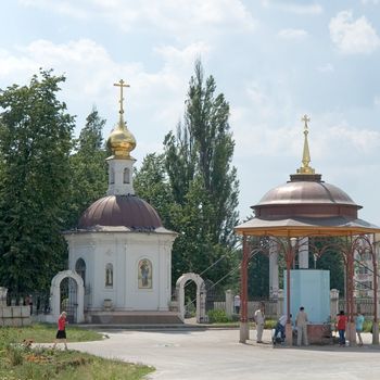 Small chapel at a gate of an orthodox monastery.