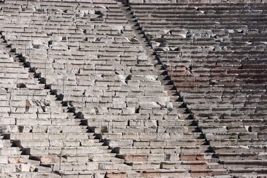 texture effect from the seats of ancient greek theatre of epidauros the lagest ancient theater still working